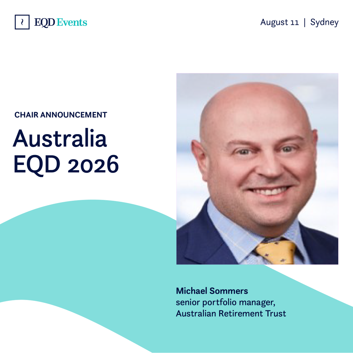 EQDerivatives's tweet photo. Chair announcement: Catch Michael Sommers, senior portfolio manager, Australian Retirement Trust at Australia EQD 2026 in Sydney on August 11. Register today and save with early bird rates: https://t.co/B1BIq6U5s7 https://t.co/sda4v84kNQ