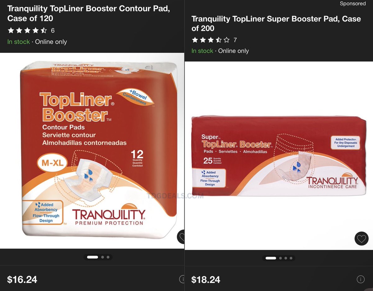 thedealsguy_'s tweet image. $16-18 Tranquility TopLiner Booster Contour Pad, Case of 120

SOLD BY 3RD PARTY

Worth a shot if they ship!

link.tdgdeals.com/qMguC
link.tdgdeals.com/reeD6

#Ad