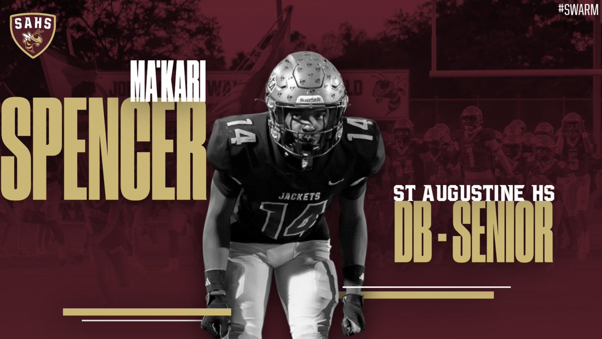 RecruitSAHS's tweet photo. 💎Class of 2027 Rising Senior @MakariSpencer5 
💎DB/WR 5'11 165 3.1 GPA
💎10.6 100m time with great cover skills
🎥: https://t.co/C9bK1x2fp5

Contact for more info! #SWARM 
HC @CoachBraddock_ 
DC @coachcitro 
SPT/Recruiting @mckayt03 https://t.co/1Pmy3wtzxX