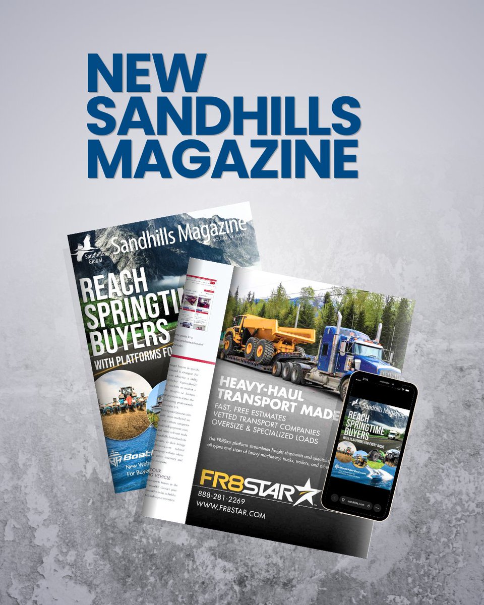 machinerytrader's tweet image. 📣New Sandhills Magazine is here! 🌸

Spring is the perfect time to connect with motivated buyers. No matter your niche, we have the platforms to help you reach them. 📊

Check it out here 👉 ow.ly/js1Q50YGLnm

#SandhillsGlobal #MachineryTrader #HeavyEquipment #Construction