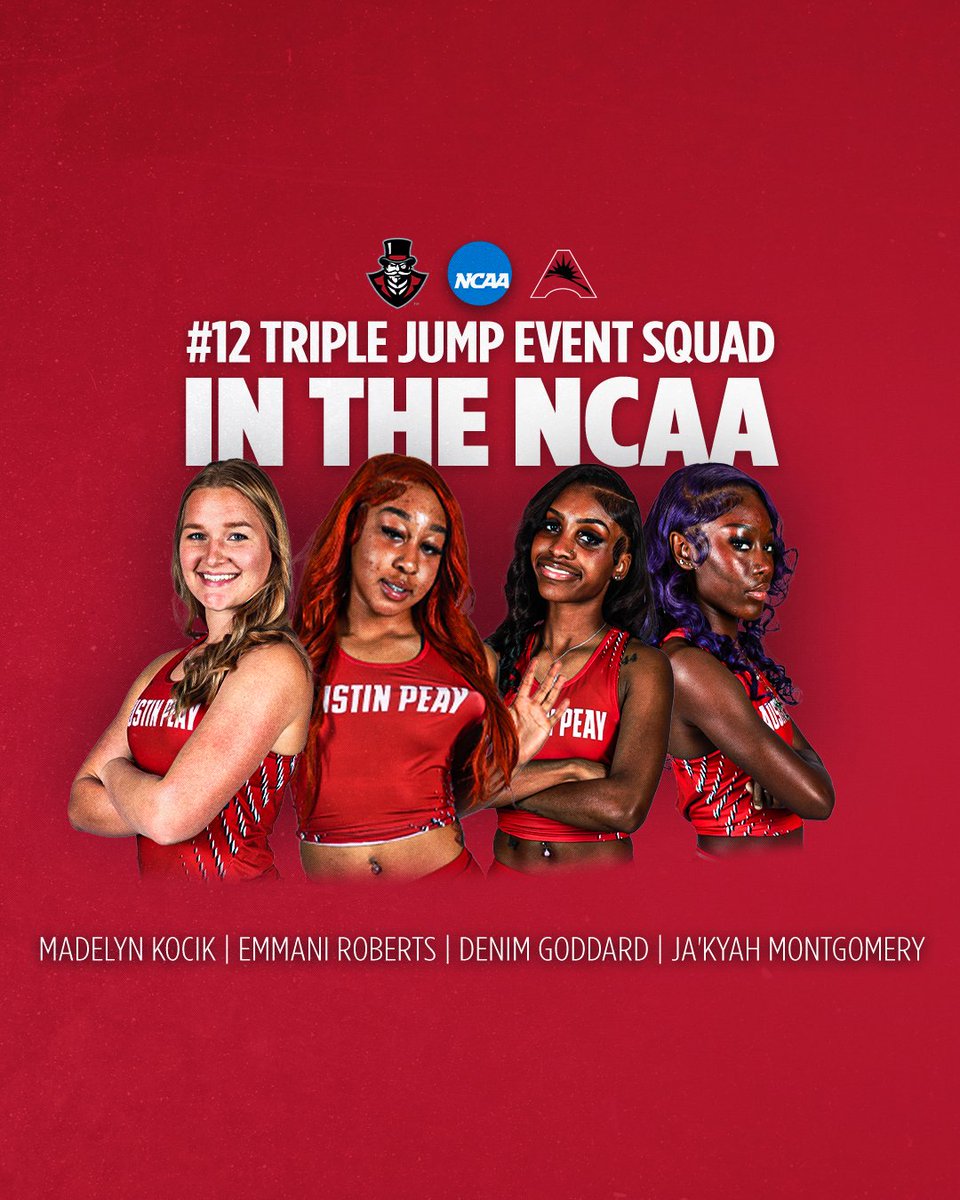 GovsXCTF's tweet photo. 𝗧𝗛𝗥𝗘𝗘 𝗧𝗢𝗣 𝟮𝟬 𝗘𝗩𝗘𝗡𝗧 𝗦𝗤𝗨𝗔𝗗𝗦 𝗜𝗡 𝗧𝗛𝗘 𝗖𝗢𝗨𝗡𝗧𝗥𝗬!

#⃣1⃣2⃣ - Triple Jump
#⃣1⃣2⃣ - Long Jump
#⃣2⃣0⃣ - 400m

#LetsGoPeay https://t.co/TZmd5siuaR