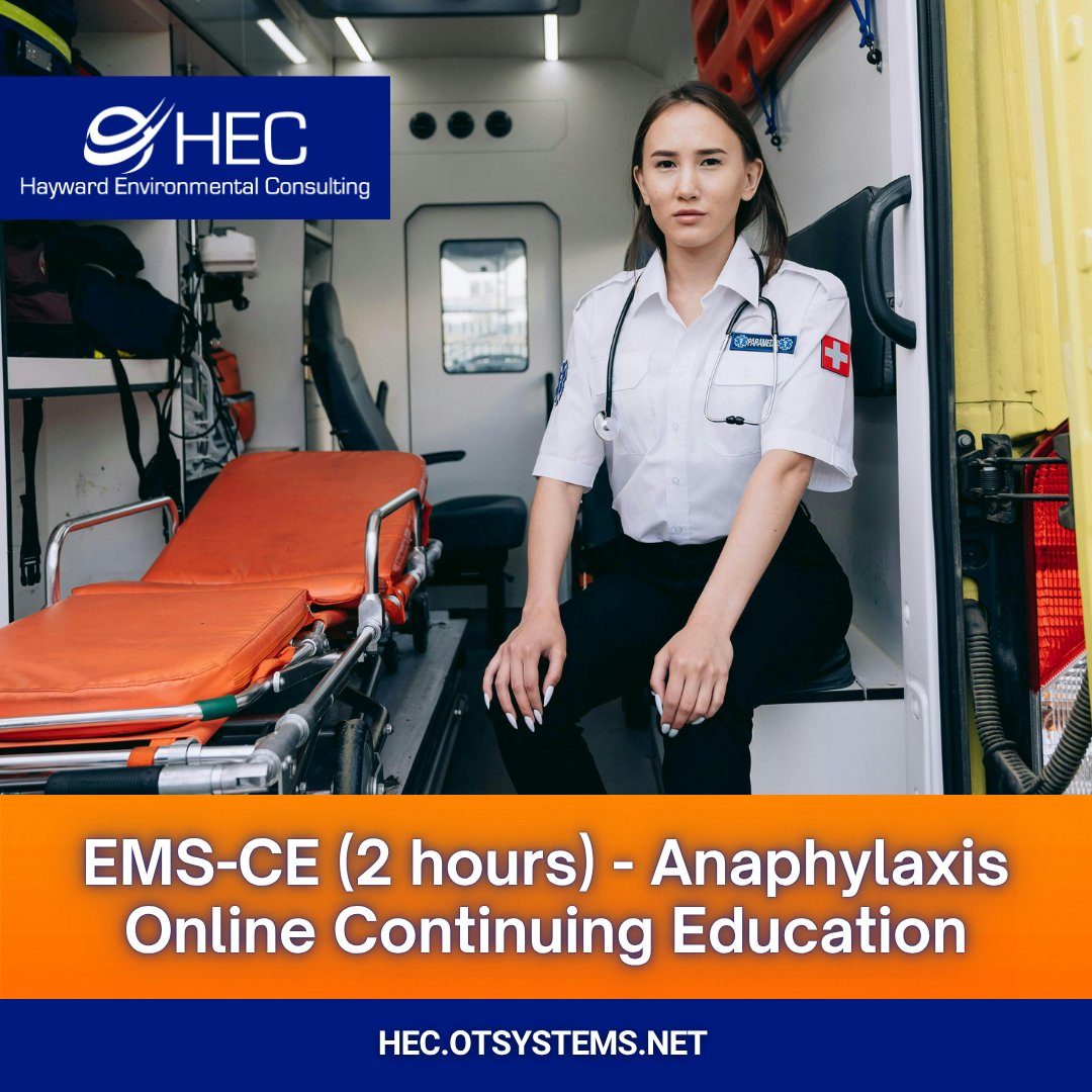 HECHayward's tweet image. HEC’s EMS Continuing Education course on anaphylaxis helps you recognize life-threatening allergic reactions and respond with the right treatment—fast.

📚 Learn signs, symptoms &amp;amp; emergency care
📜 Earn CE credit online

hec.otsystems.net

#EMSTraining #ContinuingEducation