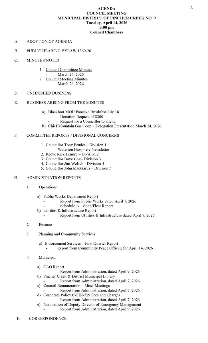 md_of_pc's tweet photo. Council packages for April 14, 2026, including Public Hearing for Bylaw 1369-26, are now available on the MD website at https://t.co/9EeTlL14yK https://t.co/neUwxRHL0N
