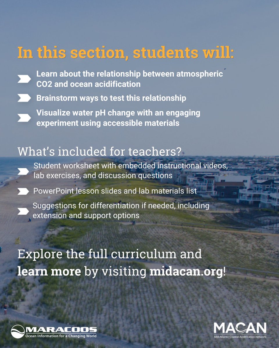maracoos's tweet photo. SCIENCE TEACHERS: Are you looking for engaging end-of-year activities or already thinking ahead to next year?

Explore the full curriculum here: https://t.co/Cnp5EfBTGx  

#scienceeducation #coastalacidification #teacherresources #highschoolscience https://t.co/lDtHSbtfSm