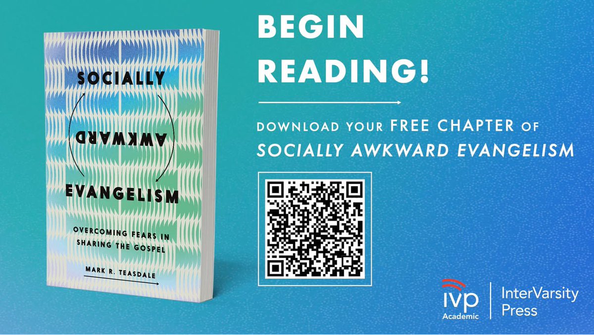 I am grateful to announce that my new book will be released next month! It draws from theology and psychology to address our fears of being harmed and causing harm while evangelizing. <a href="/ivpress/">InterVarsity Press</a> is offering a free chapter by scanning the QR code below. Check it out!