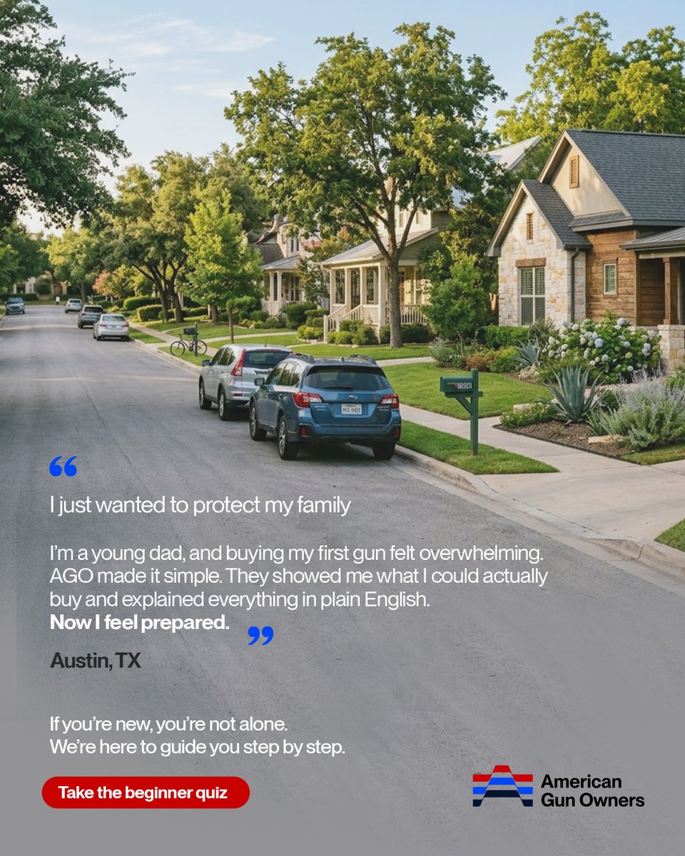 a_gunowner's tweet photo. Buying your first gun can feel confusing.
You’re not trying to become an expert - you just want to protect your family and not mess it up.
We make it simple - so you know exactly what to do, step by step.
👉 Take the beginner quiz and get clarity in minutes.
#FirstGun #NewGunOwner #Easy #GunBasics #GunOwners #StayPrepared #SelfDefense #EverydayProtection #LearnWhileBuying #Simple