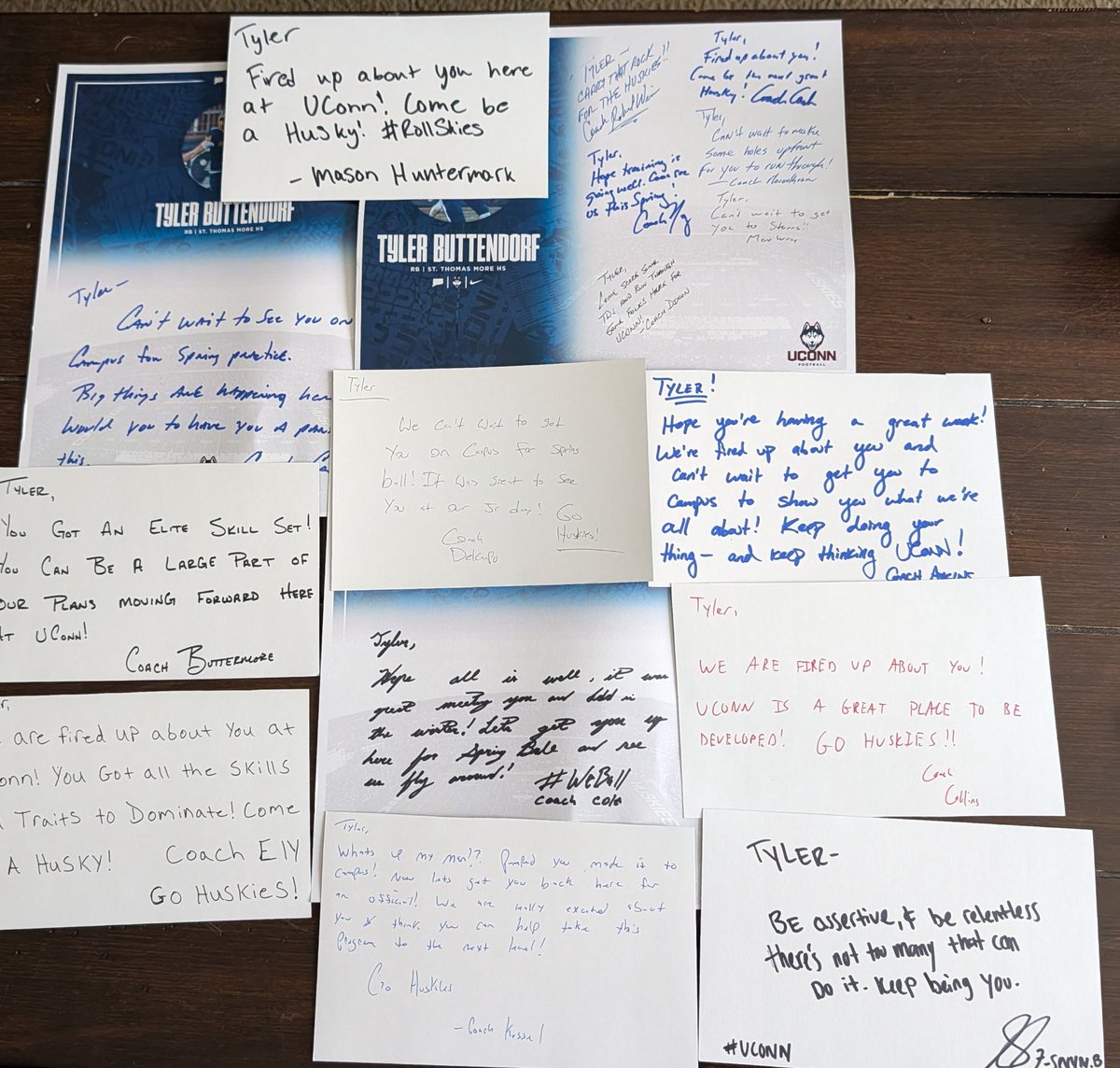 2STyTy's tweet photo. Thank you @UConnFootball for all the letters!! @aj_harrisonjr @Coach_Ander5on @martin_manson3 @CoachNCole @CoachCandle https://t.co/lHreT7NsRY