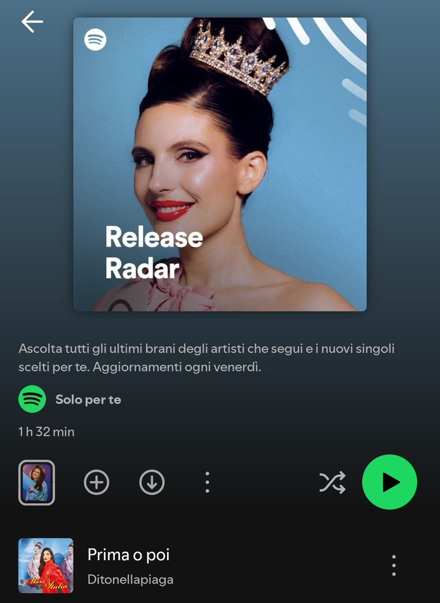 dnpNow's tweet photo. 🎵 📸 Ditonellapiaga è sulla copertina del Release Radar di Spotify con Prima o poi! https://t.co/9wBC6CDUJf