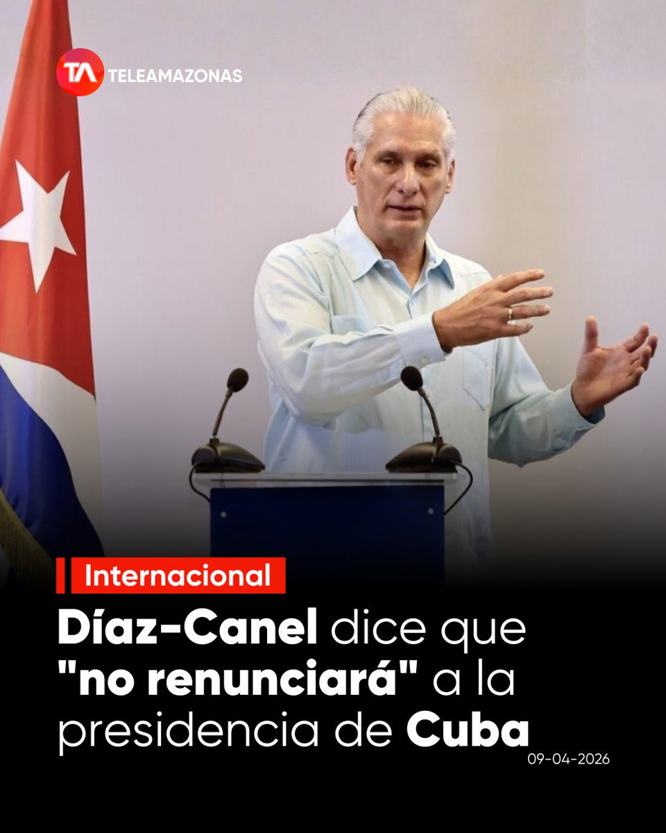 teleamazonasec's tweet image. #Internacional | Miguel Díaz-Canel asegura que "no renunciará" a la presidencia de Cuba. 🇨🇺
En entrevista con NBC, el mandatario rechazó dimitir y denunció ante la ONU el impacto del "bloqueo" energético en cirugías y pacientes críticos.
Los detalles aquí :