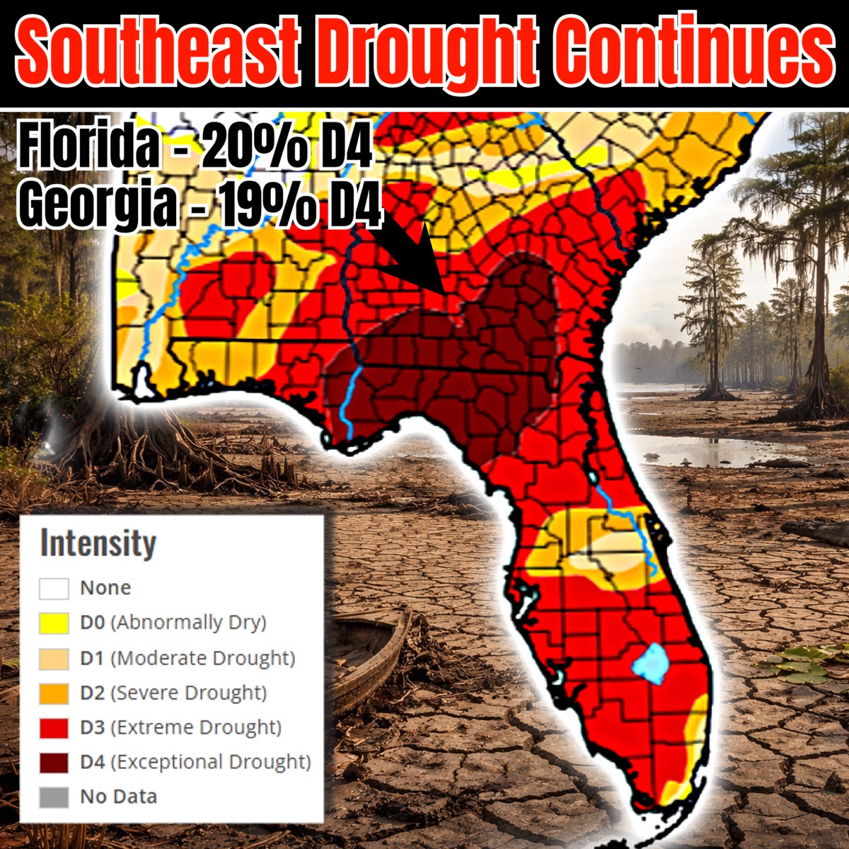 Update Drought numbers released today. Biggest change was the D4 levels ...