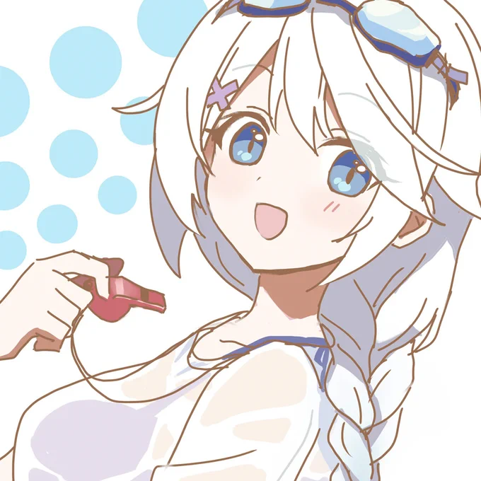 平日ワンドロでキリノちゃん(水着) 今回は線を太くしたかわりに できるだけ線を丁寧にしてみた