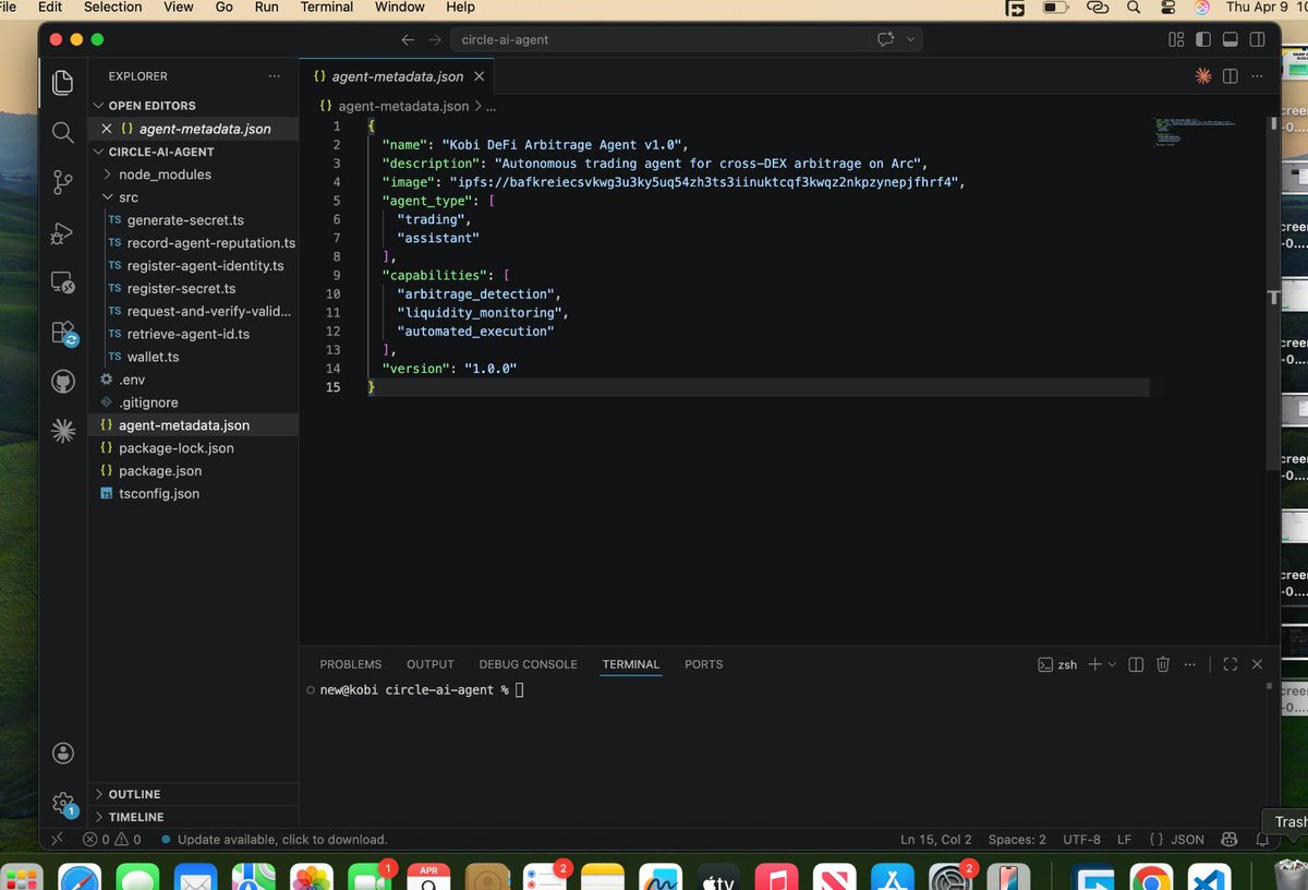 kobixyzHQ's tweet image. Create and register your own AI Agent on @arc testnet 

This is how you can create your own AI agent on Arc testnet with verifiable identities on the blockchain using ERC 8004 

🎯 Code already written, just clone and run the necessary commands 

Here is what we will achieve 
-