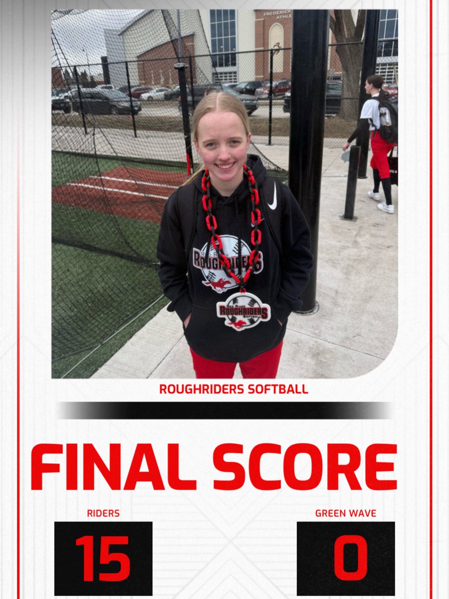 RRHSsoftball's tweet photo. Riders get the W on their home opener! MVP Chloe Erickson was 3-3 at the plate with all at bats starting BIG innings for the team! congrats ladies! #GAPC https://t.co/iQttT5TPVB