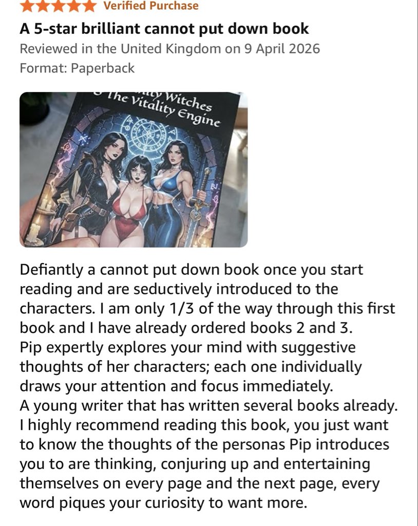PipQuillwright's tweet image. So pleased with this 5 star review and comments. So grateful. Thank you 💋🧛🏻‍♀️🩸🍷😍😈🦇
#darkfantasy #fantasybooks #swordandsorcery #readerscommunity #WritingCommmunity 

amzn.eu/d/0ch49LR4