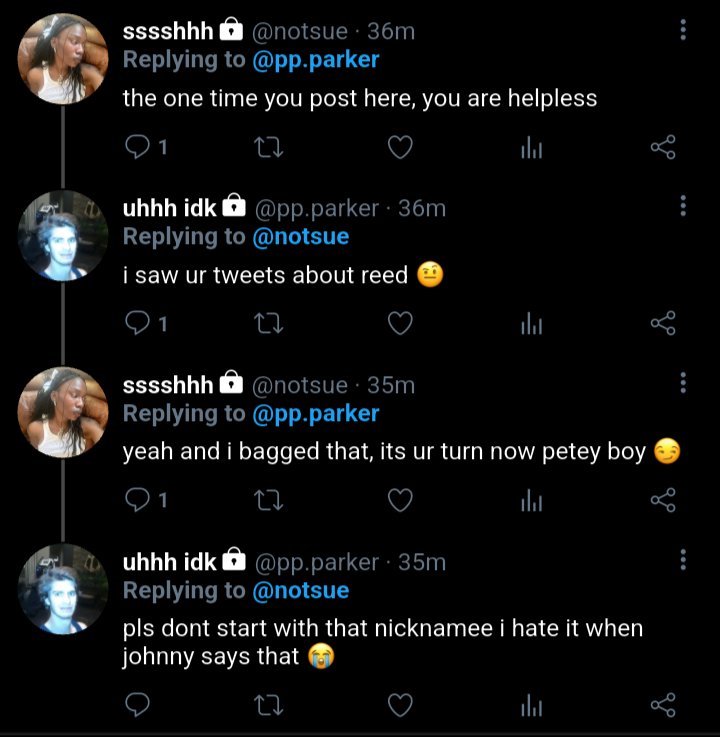 clockexplosive's tweet image. Peter trying to figure out if MJ's flirting w him and getting mixed opinions from the storm siblings :&amp;gt;
 #spideymbj 🧵