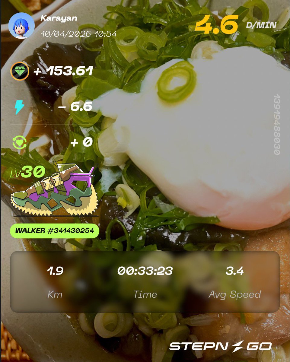 ToshiBlueMoon's tweet image. お昼ご飯は二八蕎麦にナスの揚げ浸しと鶏肉、温玉のせ🐷

🏃‍♀️コード🫱　Rqqvza　

［今日の🚶‍♀️］記録
539.11GST get 7.188GST/min

#STEPN
#STEPNGO