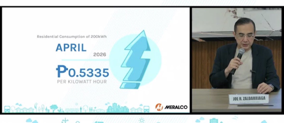 AceCruz_A2Z's tweet photo. JUST IN: Meralco electricity rates to increase by P0.53/kWh in the upcoming April billing due to high generation charges. | @balitangA2Z https://t.co/pC3sSL0Qur