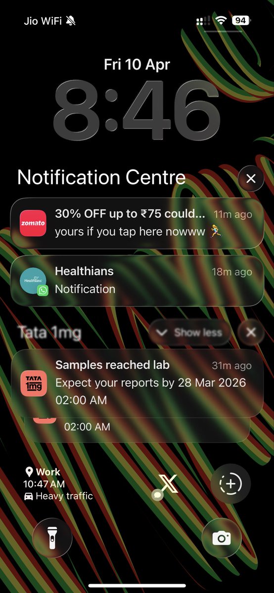 TheSunilPal's tweet photo. Today on 10 April, @1mgOfficial sending notification that they will send the lab reports on 28 March 2026 
😀😆

Time Machine ? https://t.co/f8pGnNwER3