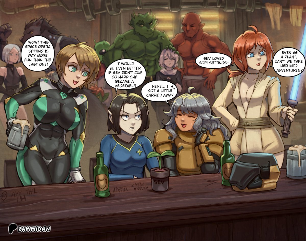 Rammionn's tweet photo. After S.E.V's defeat, the girls can finally go back home...

Oh. They weren't transported yet to a space opera setting! 👀You know what that means!

Here we go again! https://t.co/aP3ACU3GDU