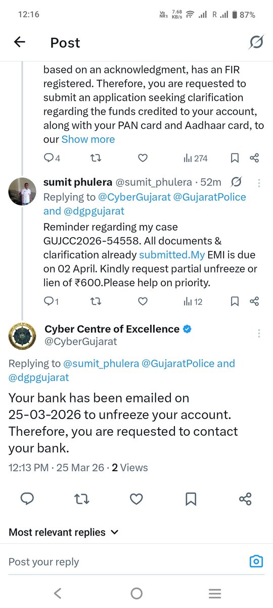 sumit_phulera's tweet photo. @OfficialSBICare @RBI @FinMinIndia Rspctd sir, Reminder: Cyber Cell NOC (25.03.2026) issued, yet my SBI salary A/c (7450) is still frozen. Case pending at Patna Nodal Office for DGM approval. ₹1.3L blocked, 2 EMIs bounced.
Standard replies not acceptable. Kindly expedite &amp; unfreeze immediately. https://t.co/dpaZsJzOjh