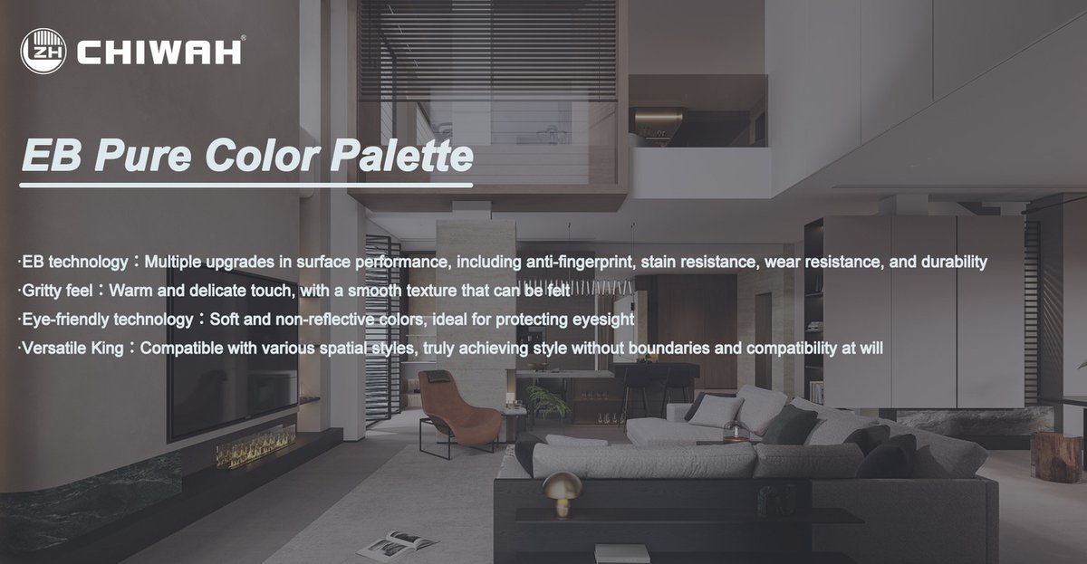 xinchuang_mater's tweet photo. ✨ New EB Pure Color Palette ✨
Powered by premium EB tech: anti-fingerprint, stain &amp; wear-resistant 🛡️
Smooth gritty feel &amp; eye-friendly soft light 👀
Versatile styles for any space 🏠
👉：https://t.co/Aow3nFJ3NN
#EBPureColor #EBTechnology #NeutralColors #DecorativePanels https://t.co/LCaunZctgA