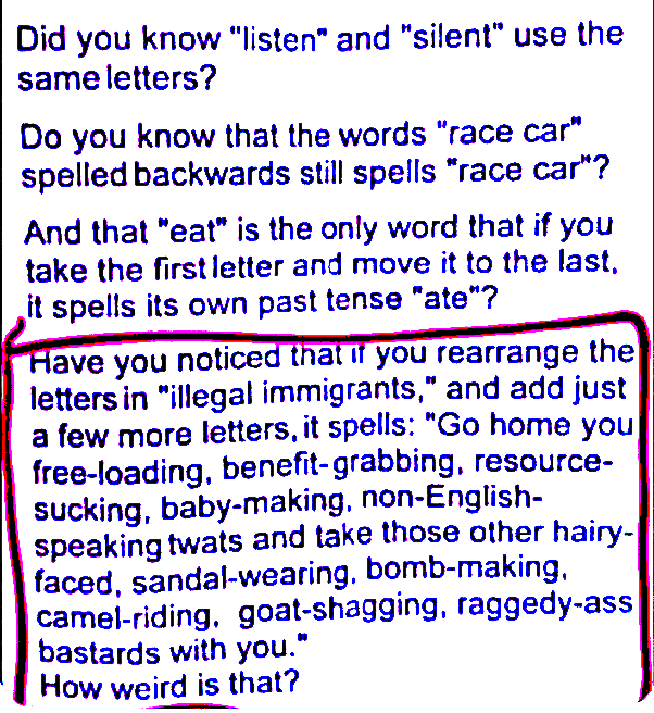 PATRIOTS...
I LEAVE YOU WITH A FASCINATING ENGLISH LESSON FOR SOME; OTHERS, IT'LL START YOUR DAY WITH A BANG TO THE BRAINS!!!
GOD BLESS YOU, BROTHERS AND SISTERS...