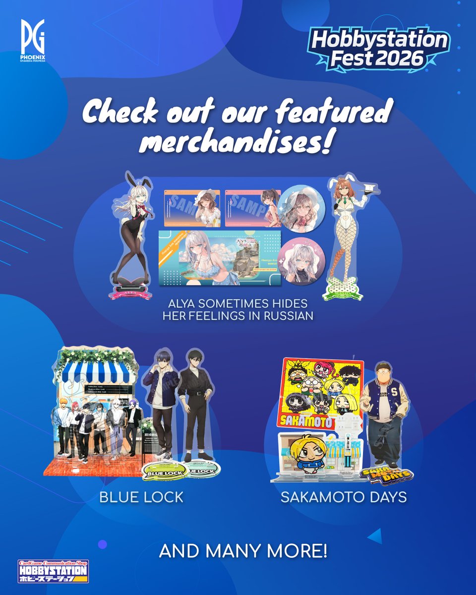 phoenixgramedia's tweet photo. PGI and Shikisai are Coming to Hobbystation Fest 2026! 🤩

Ini saatnya untuk memburu komik, light novel, serta merchandise incaranmu! Dapatkan photocard eksklusif setiap pembelian minimum Rp300.000!

📍 JIEP, Pulomas Jakarta Timur
📅 18-19 April 2026

Sampai jumpa di Hobbystation Fest 2026, Sobat Phoenix!

#phoenixgramediaindonesia #komik #lightnovel #merchandise #hobbystation