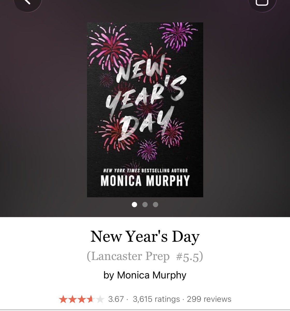 ReadItQuick1's tweet image. New Years Day by Monica Murphy
#NewYearsDay by #MonicaMurphy #9109 #7chapters #66pages #335of1000 #Series #Kindle #Novella #KU #Kindleunlimited #95for24 #LancasterPrepSeries #Book5.5of5 #march2026 #readitquick #whatsnext #clearingoffreadingshelves