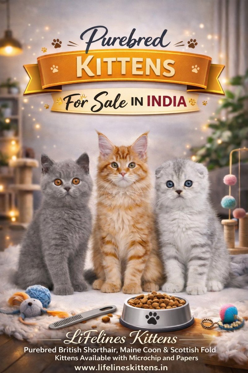 LiFelines_Cats's tweet photo. LiFelines Kittens is a trusted cattery in India, known for offering premium purebred kittens Whether you’re looking for a calm British Shorthair a Scottish Fold or Maine Coon Cat, we have the perfect kitten for you.

 #BritishShorthairIndia #MaineCoonIndia #ScottishFoldIndia https://t.co/4nKK52sSJI