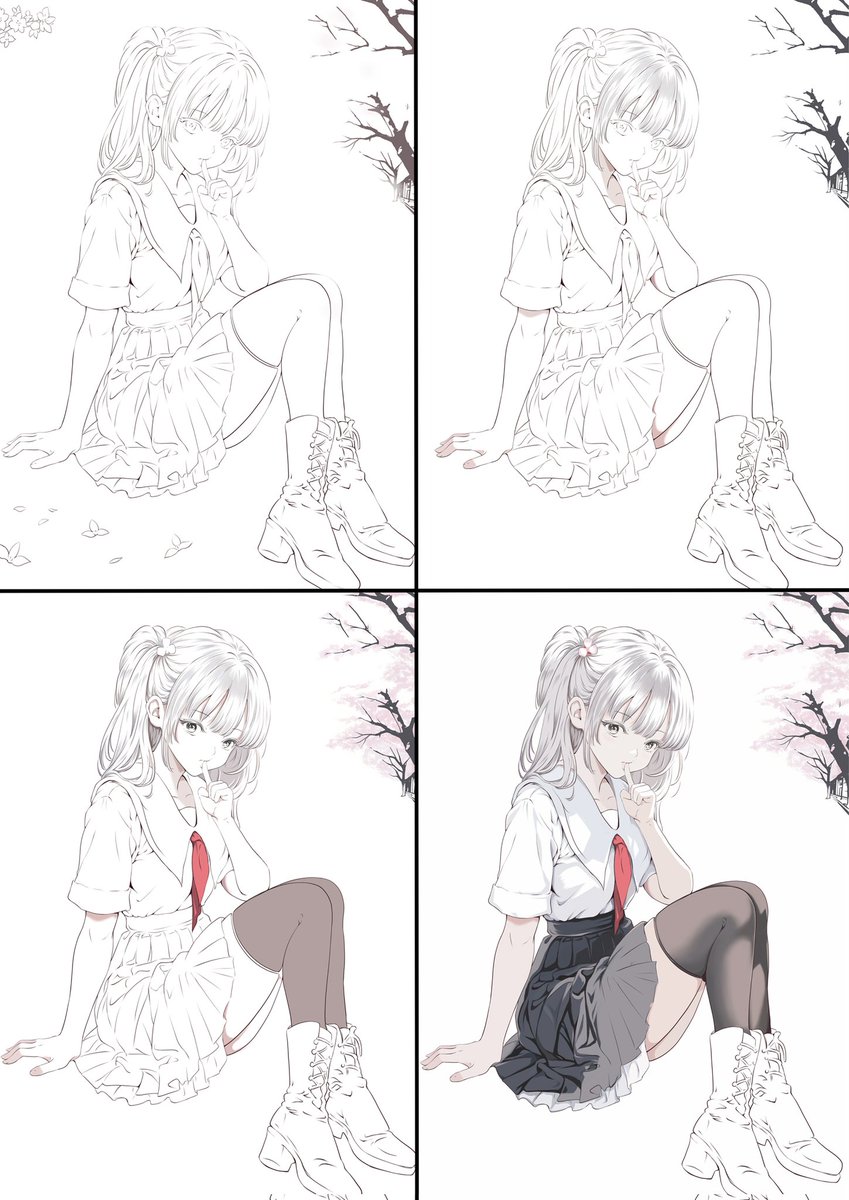 malcome7's tweet photo. #春のイラスト #製作過程 #桜2026 #創作 #girl #masakipaint https://t.co/eDUChvxcsh