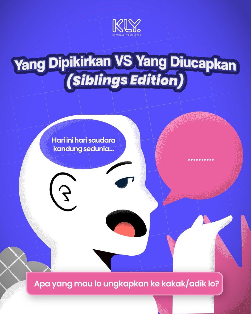 liputan6dotcom's tweet photo. Sekarang Mimin tantang kalian tag dan kasih ucapan buat adik/kakak kalian di Siblings Day ini! ๐
#klylab #siblingsday https://t.co/VlGl6LgeGU