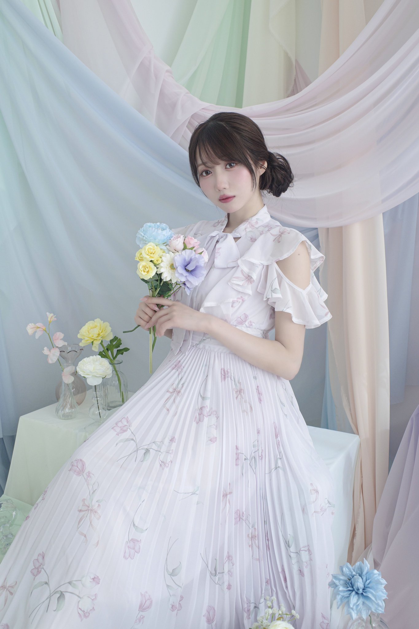ロゼミュ rosémuse 大谷映美里 タグ付き オープンショルダーワンピース