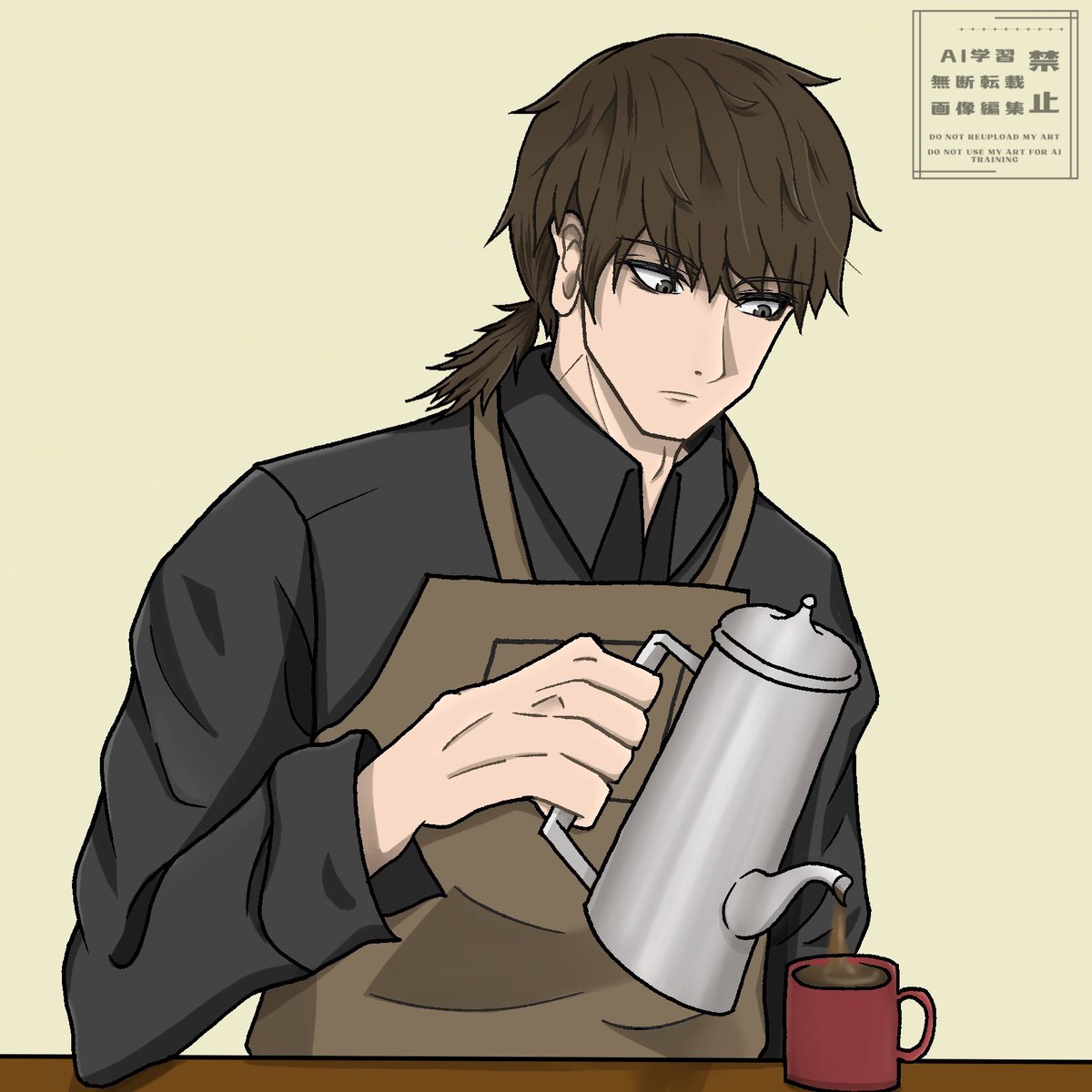 lay_love08's tweet image. リクエスト: シャガールで働く荒垣先輩

…いらっしゃいませ。
お好きな席…どうぞ。

#ペルソナ #P3 #荒垣真次郎