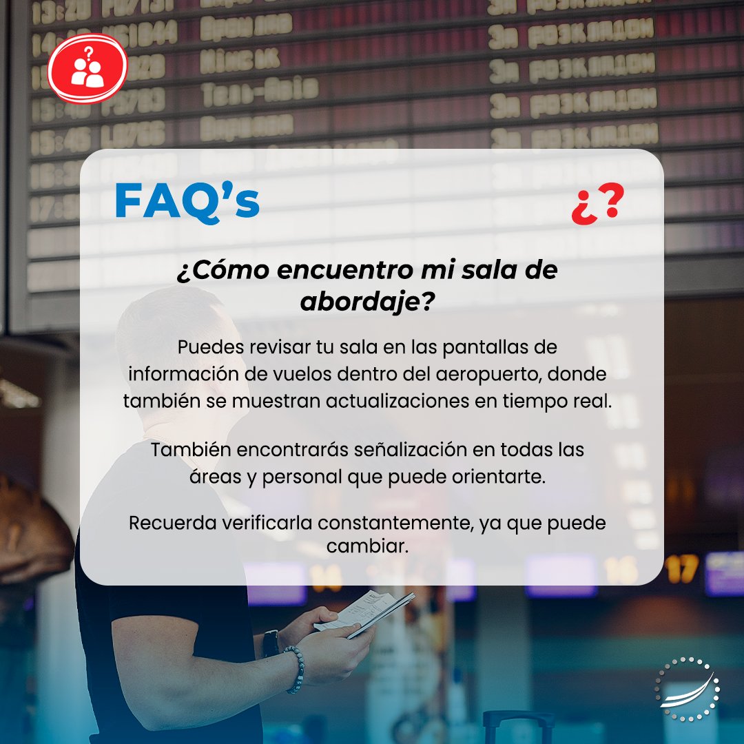 OMAeropuertos's tweet image. 👀¿No sabes dónde está tu sala de abordaje?

Dale un vistazo a esta #FAQ y encuéntrala sin complicaciones✈️⏱️