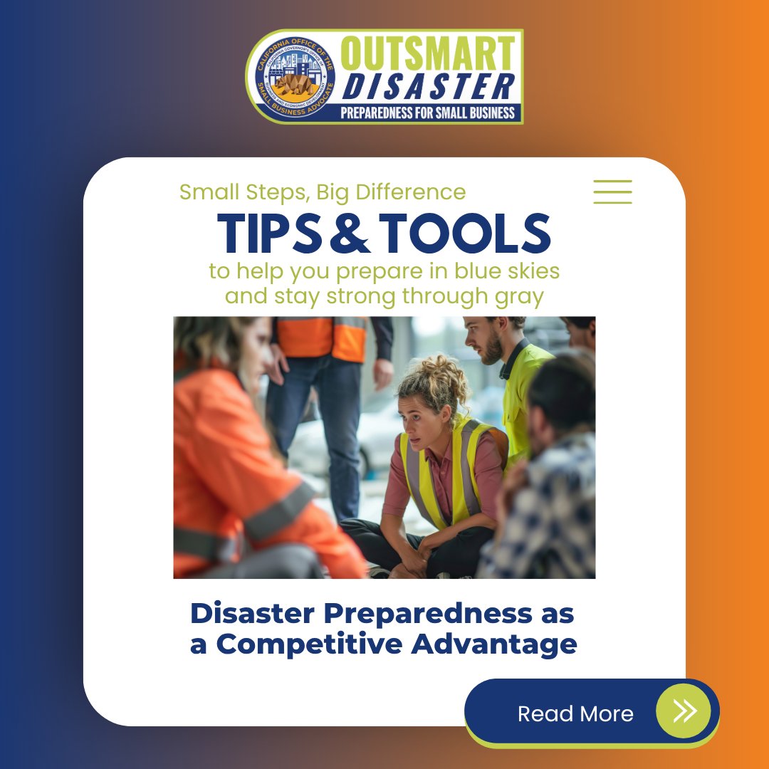 CaliforniaOSBA's tweet photo. @OutsmrtDisaster's panel, Prepared to Compete, underscored that preparedness is a competitive edge for small and diverse suppliers. The conversation focused on ways businesses can reduce risk, protect their commitments, and strengthen their position.

🔗https://t.co/f5k3dwwUP1 https://t.co/2nEJWfpR96
