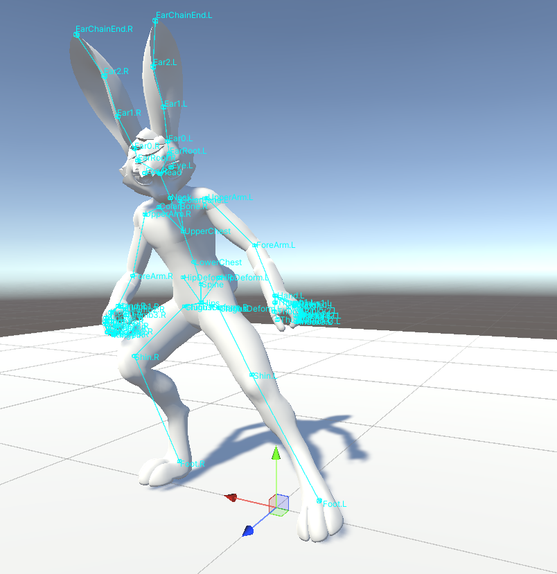 EmberBeard42's tweet photo. Getting back to avatar dev.

Made a unity tool to ensure my skeleton is laid out correctly... and I think I'm finally accepting foot wobble with MMD animations is just an inevitability. https://t.co/8DH2BSZ1f2