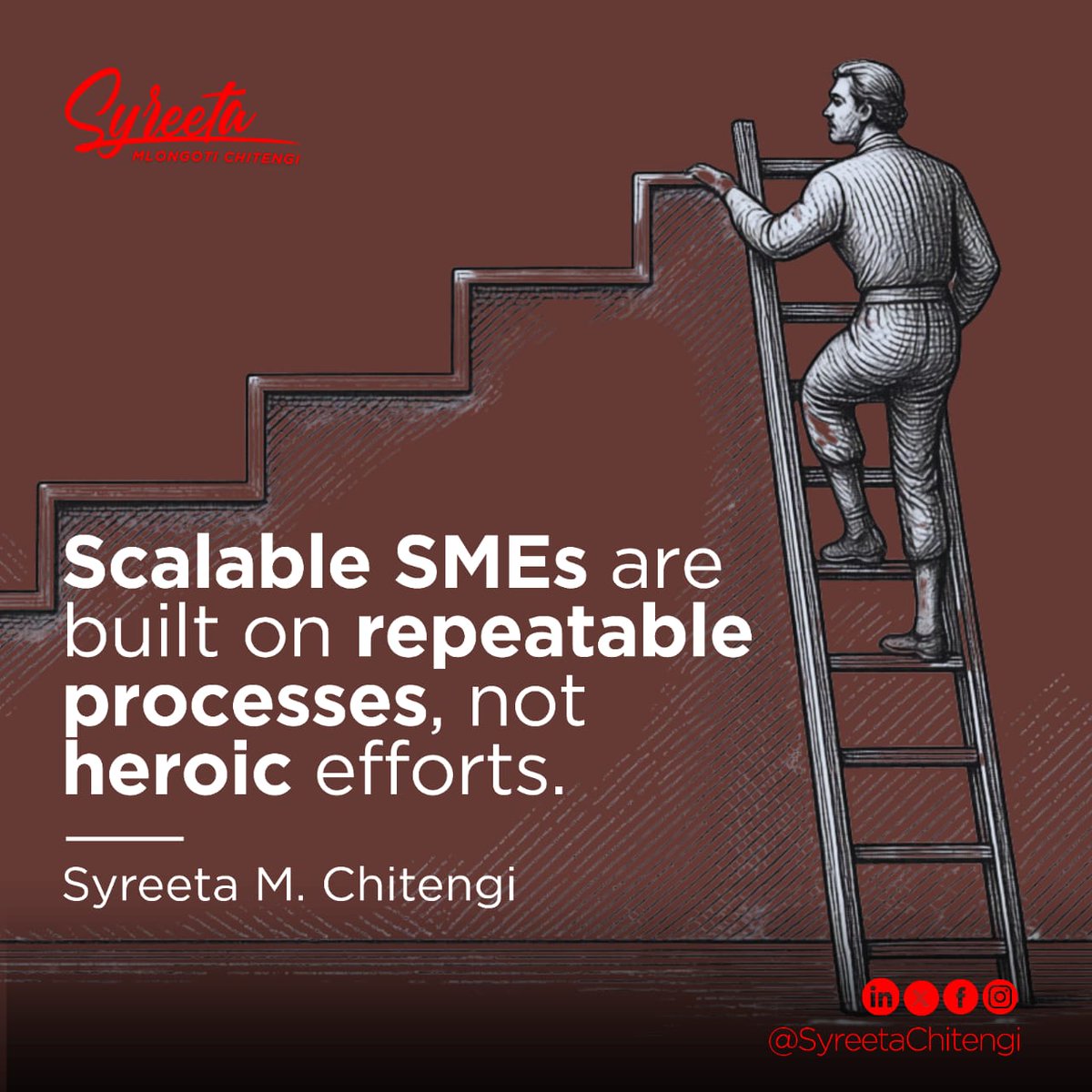 Scaling is not just working harder, it is building systems that produce consistent results. When SMEs build repeatable processes, they create organizations that can grow beyond individual effort and scale sustainably.

#SMEGrowth #BusinessStructure #SustainableGrowth