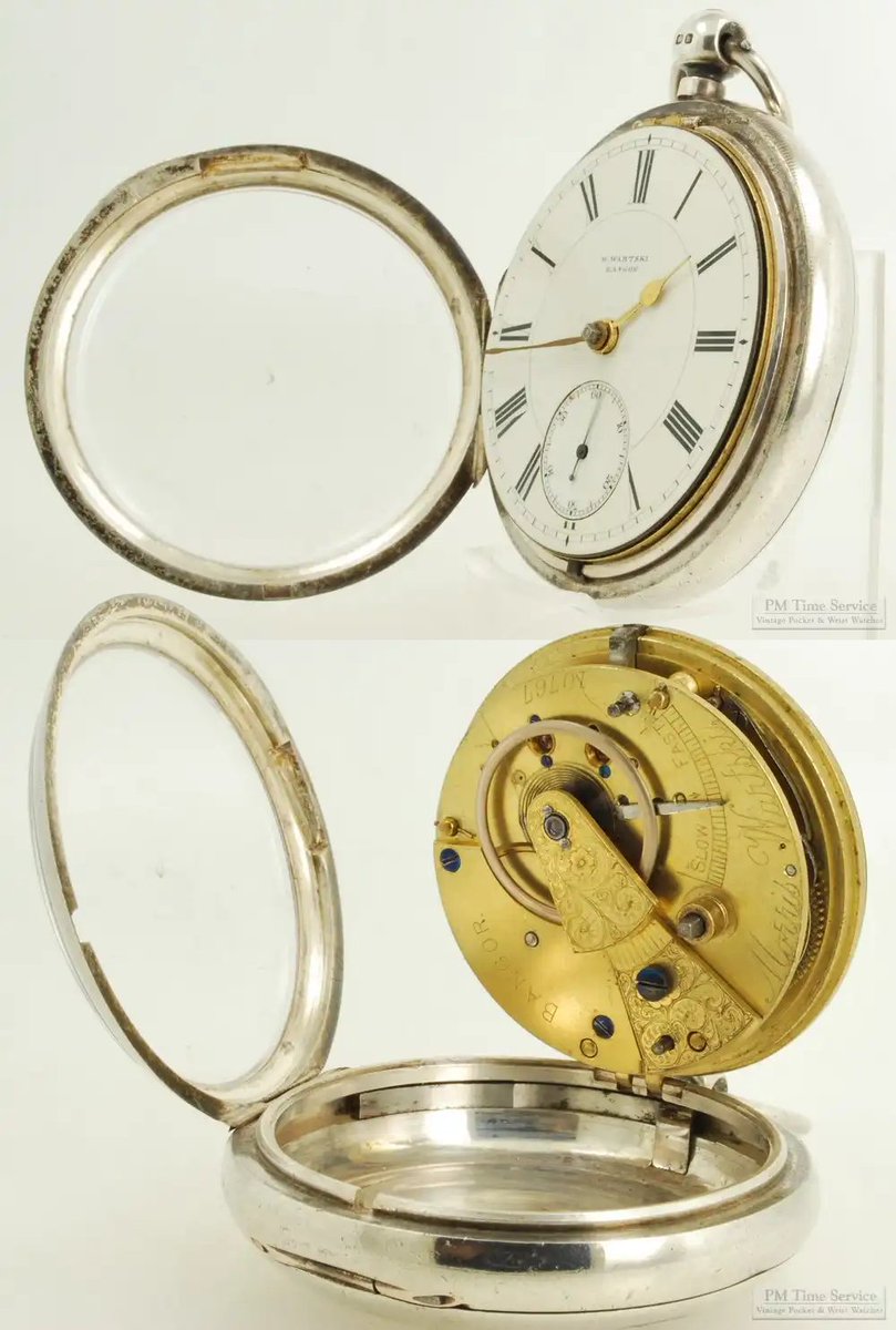 PMTimeService's tweet photo. Among the items we have discounted this week is this #antique Morris Wartski pocket watch, from Bangor, Wales in 1897, with a handsome 16-jewel gilt full-plate fusee movement in a heavy Sterling silver swing-out case:
https://t.co/oFAQNILqGG https://t.co/d4wnirFL2J
