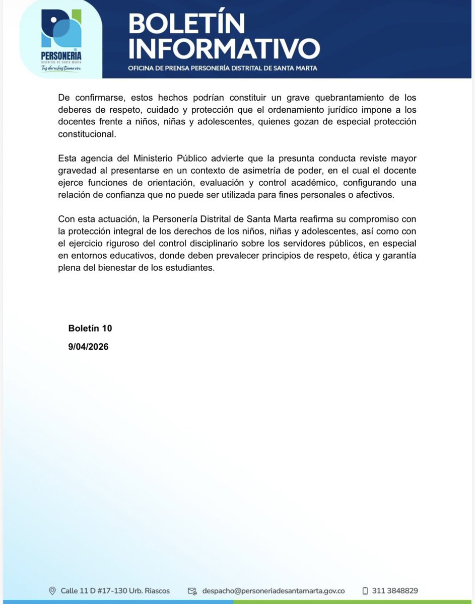 Personería Distrital de Santa Marta tweet media