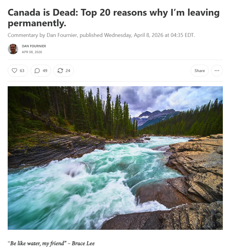 Long time on-line friend Dan Fournier just published this amazing article from his new home in Thailand.

 fournier.substack.com/p/canada-is-de…
