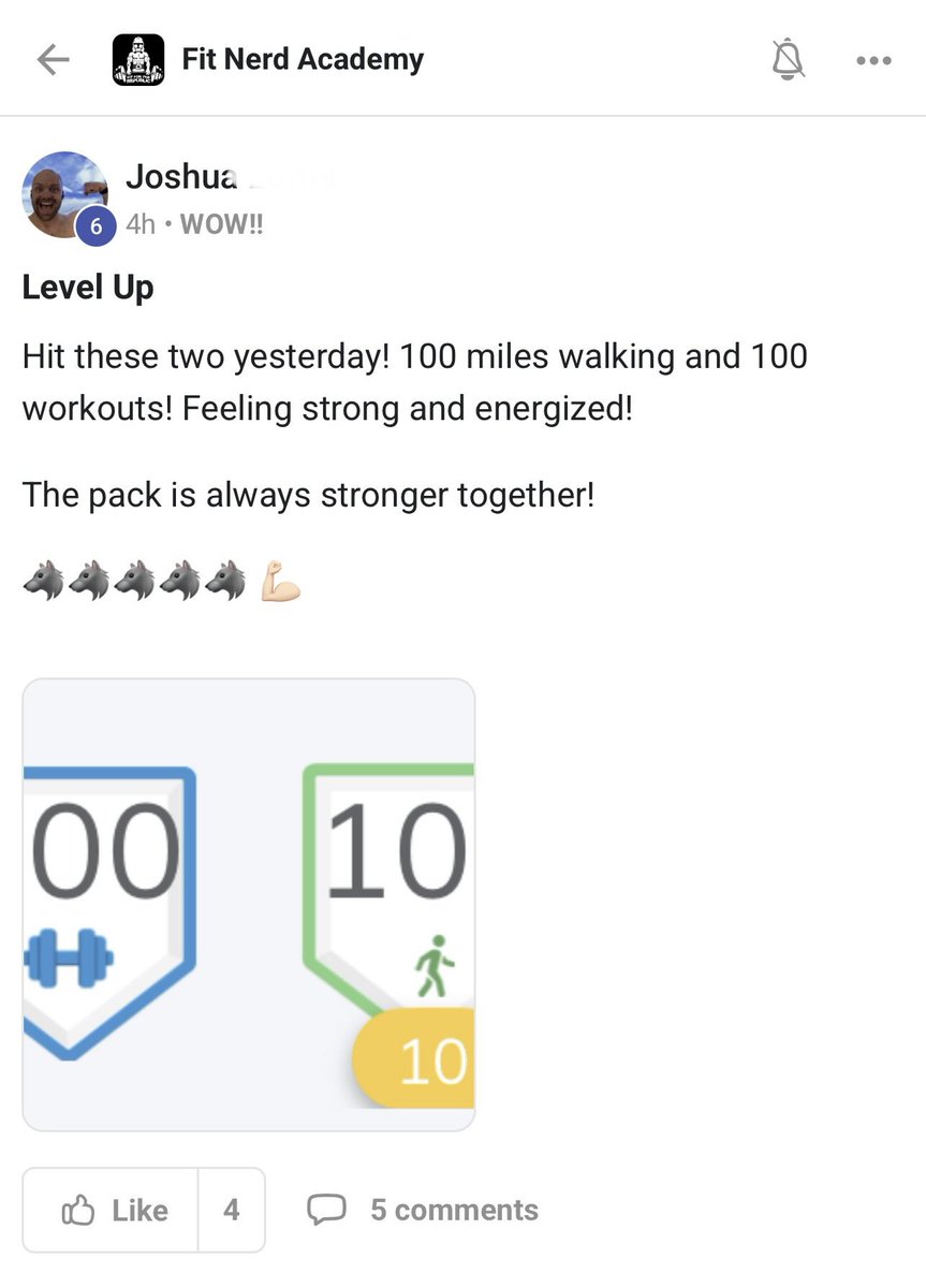 CT3939's tweet photo. There’s 5 ways I’ve seen work well to gamify fitness for men

1. Prize unlock - 100 workouts unlocks access to order a personalized helmet
2. Icons - 100 workouts lets Josh put a Wolfpack icon in his bio (104th battalion for all the clown wars nerds out there
3. Data - bloodwork, scale, gym PRs, biofeedback, measurements are all ways to see progress at shorter, more frequent intervals (this is what Call of Duty does so well)
4. Competition - give someone a rival and they’ll push themselves harder than a coach can
5. Alter ego - Joshua’s callsign is “crimson” which is a nod to his fascination of Spartan warriors and stoicism. That gives him a clear symbol of how to shift his behavior to change his identity