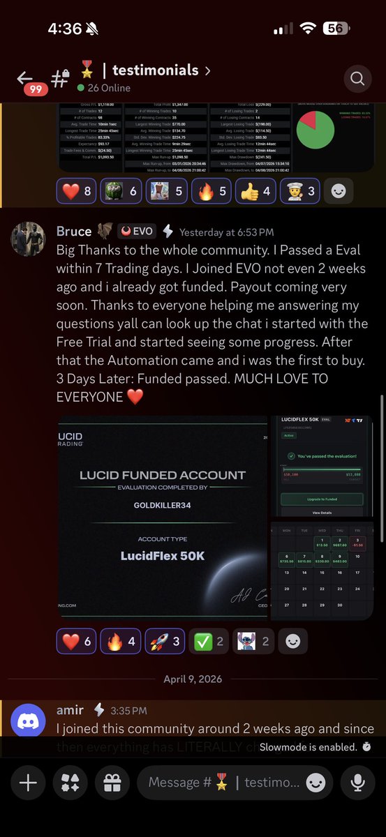 ayee_dun's tweet photo. If you’ve been in a discord server for more than a week, and you still haven’t made profit or progress, don’t let the “mentor” gaslight you into thinking it’s your fault.  90% of the time, you got lured with fake PNLs, overhyped delusions, or other false information. I’ve taken multiple new traders who started days/weeks ago to fundeds and payouts within a month.
Testimonies speak for themselves.

Give us a try, it’s only 50 cents for your first 2 weeks.

I’m confident that’s all the time I need to make you believe in me.
I’m not charging you $300 a month to dig yourself into debt with losses and to get gaslighted by the mentor you’re paying to help you.
It’s real, raw, genuine support here. Come try us :)
Link in bio.
$SPY $QQQ $ES $NQ #futures #trading #invest