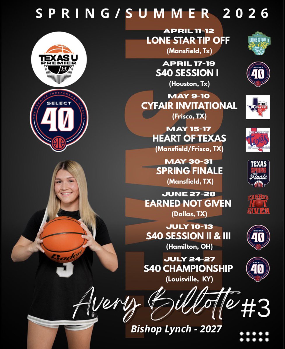 GO TIME!! Here’s my spring/summer schedule! 🧡🖤<a href="/TXUBasketball/">Texas U Premier</a> <a href="/CoachRich12/">Rich Anderson</a> <a href="/blathletics/">Bishop Lynch Athletics</a> <a href="/AZihlman25209/">Andy Zihlman</a>