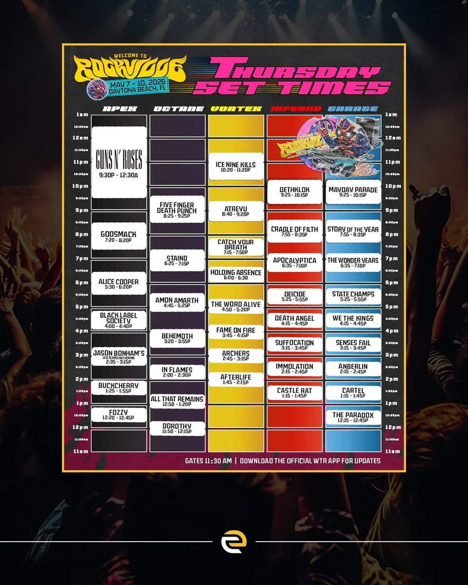 evvntlyapp's tweet photo. Welcome To Rockville 2026 Just Dropped Full Set Times for All Four Days

🔗 https://t.co/W8JsGsD21j https://t.co/HsQ562hxd5