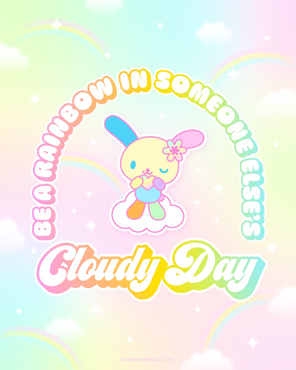 sanrio's tweet image. A small act of kindness can go a long way 🌈✨ #mondaymotivation