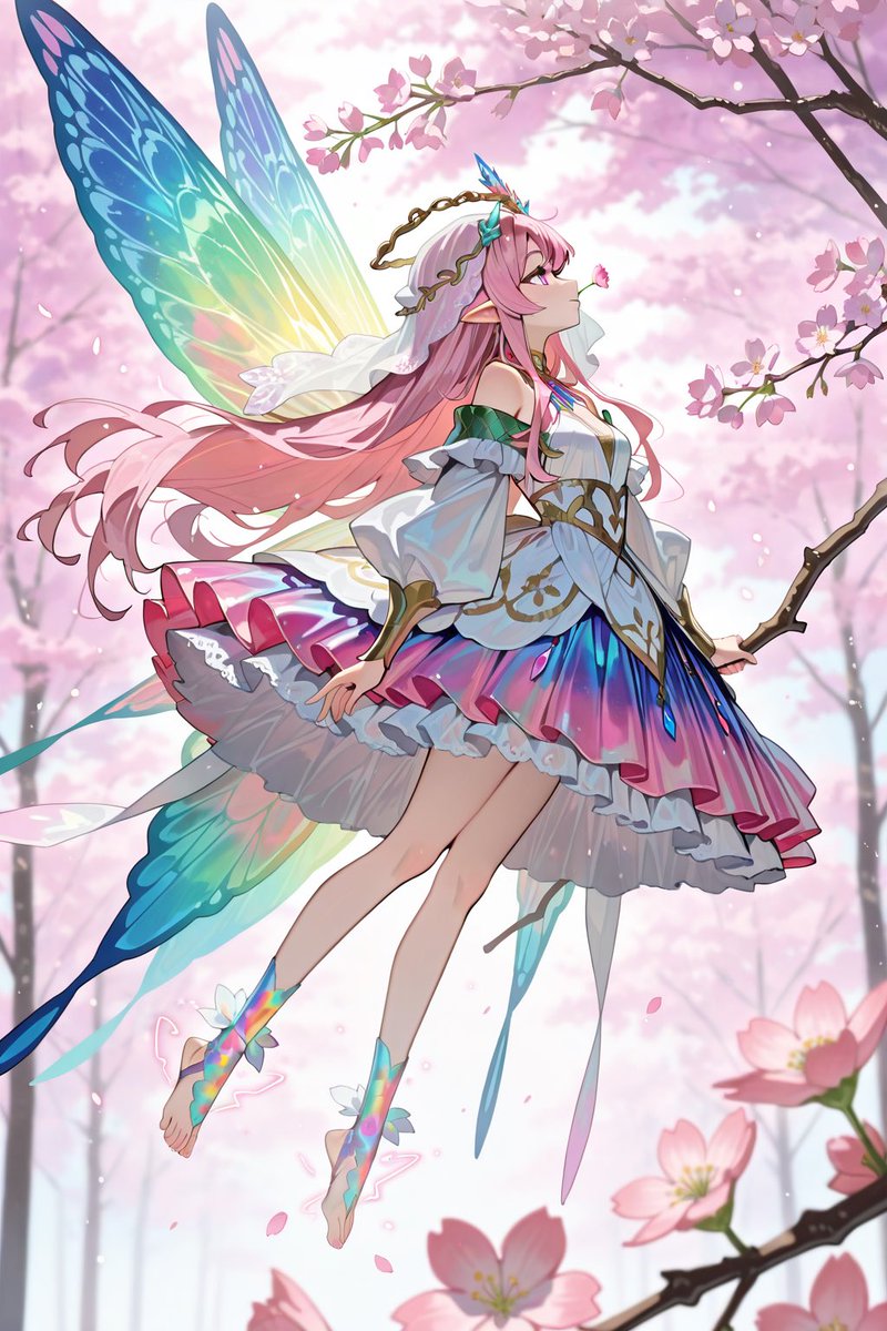 Inner_Garden_'s tweet photo. 時にはアーティスティックに…
桜より生まれし…桜をくわえて舞う蝶の精霊🧚…
「素敵ねー✨…一瞬でも見られてよかった…🌸」
#ButterflySpirit #BornFromCherryBlossom #桜より生まれし蝶の精霊 #桜を咥えて #AIイラスト #AIart #chichipuiAI https://t.co/4b6uTF1clP