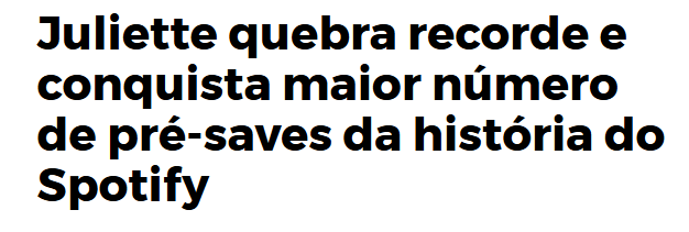 marcelo_rn1's tweet photo. Para os fãs de uns fracassados q adoram falar da carreira musical de Juliette.. estão aqui alguns feitos.

Sei que alguns fracassados pagaram posts a uns blogs de fundo de quintal com Fake news dizendo q ela deu prejuízo, mas kd a cara desses produtores confirmando? Não tem.. https://t.co/ywAqBSJEiz