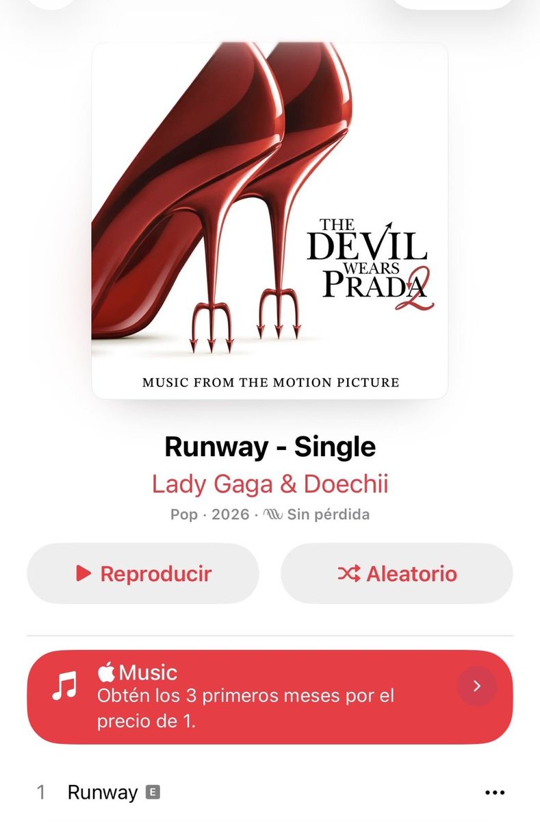 🚨 "Runway", de Lady Gaga e Doechii, acaba de ser lançada na Apple Music!