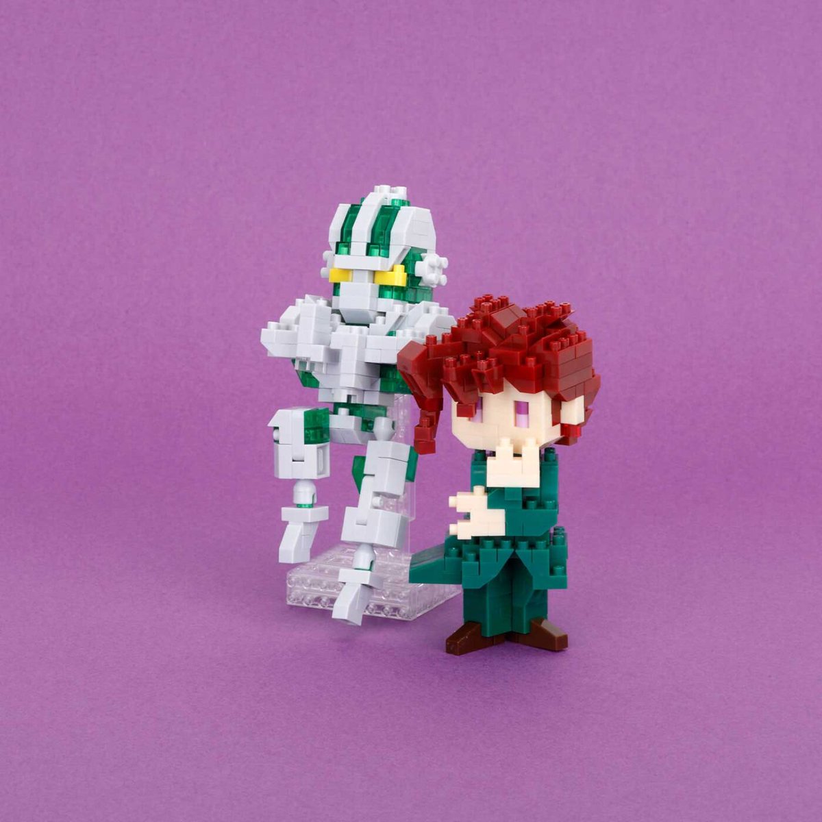 NanoblockUS's tweet photo. The new nanoblock Character Collection series featuring JoJo's Bizarre Adventure: Stardust Crusaders is hitting stores this month!

Each character includes their respective stand.

Have you watched the newest JoJo series? https://t.co/97nG6fBwiG