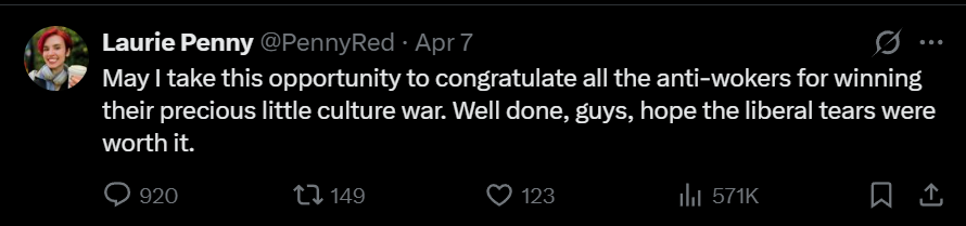 Winning confirmed.

Yes, it was worth it. All your side's cancellations, your death threats, and your hate accomplished nothing.